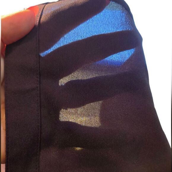 Calvin Klein Long Roll Tab Sleeve Button Front Crepe Blouse CK Eggplant Work Top - Picture 8 of 12